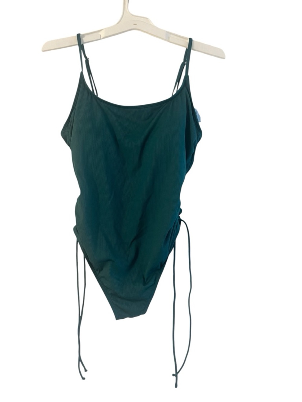 Shade & Shore Emerald Ribbed One-Piece Swimsuit - Picture 3 of 5